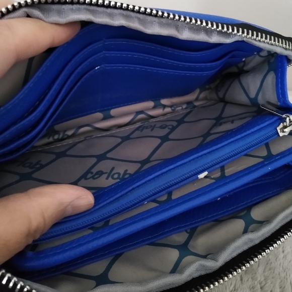 Co-lab Royal Blue Grained Clutch Purse - Picture 10 of 14